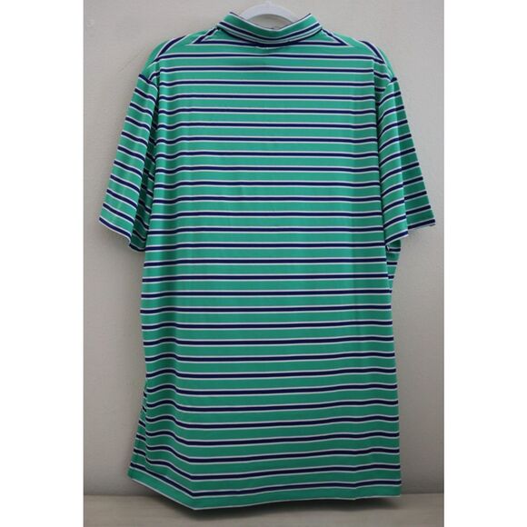 RLX Ralph Lauren Men's Sz L Green Multi Striped Golf Performance Polo Shirt - Picture 2 of 11